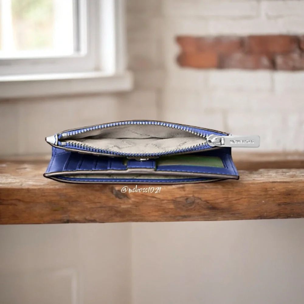 Michael Kors Small Saffiano Leather Card Case Wallet in Cobalt Multi_3